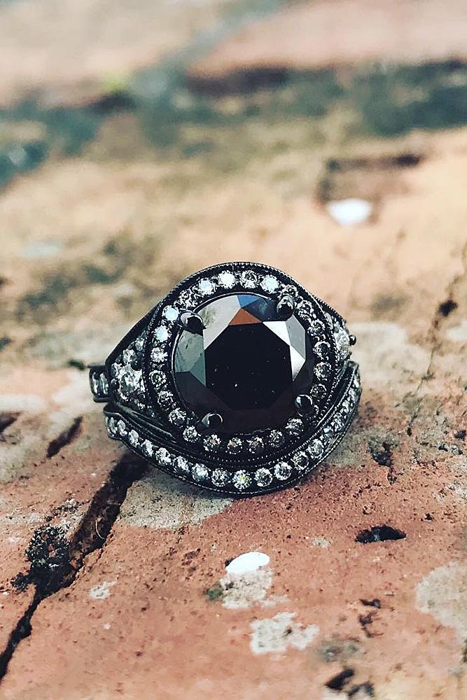 24 Unique Black Diamond Engagement Rings | Oh So Perfect  