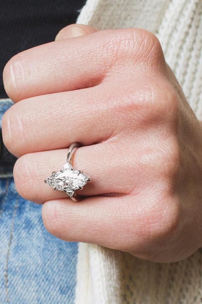 brillint earth ring marquise cut diamond solitaire white gold