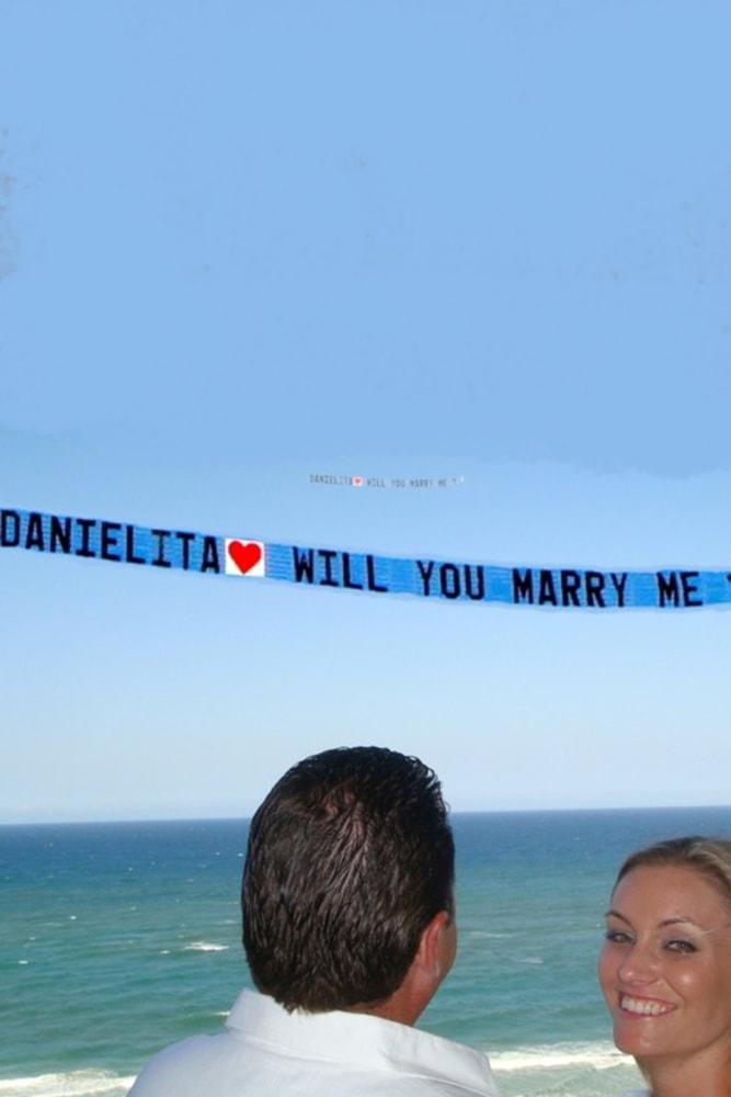 Beach Proposal Ideas Airplane Banner Above The Beach sky