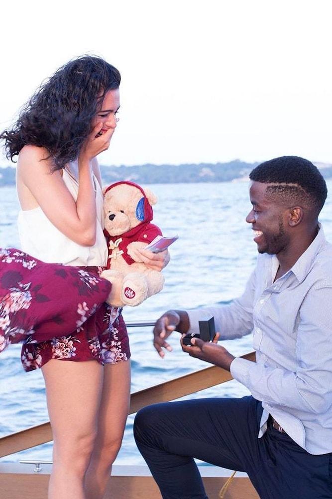 Beach Proposal Ideas Boat Ride Romantic Proposal With Teddy Bear On The Yacht