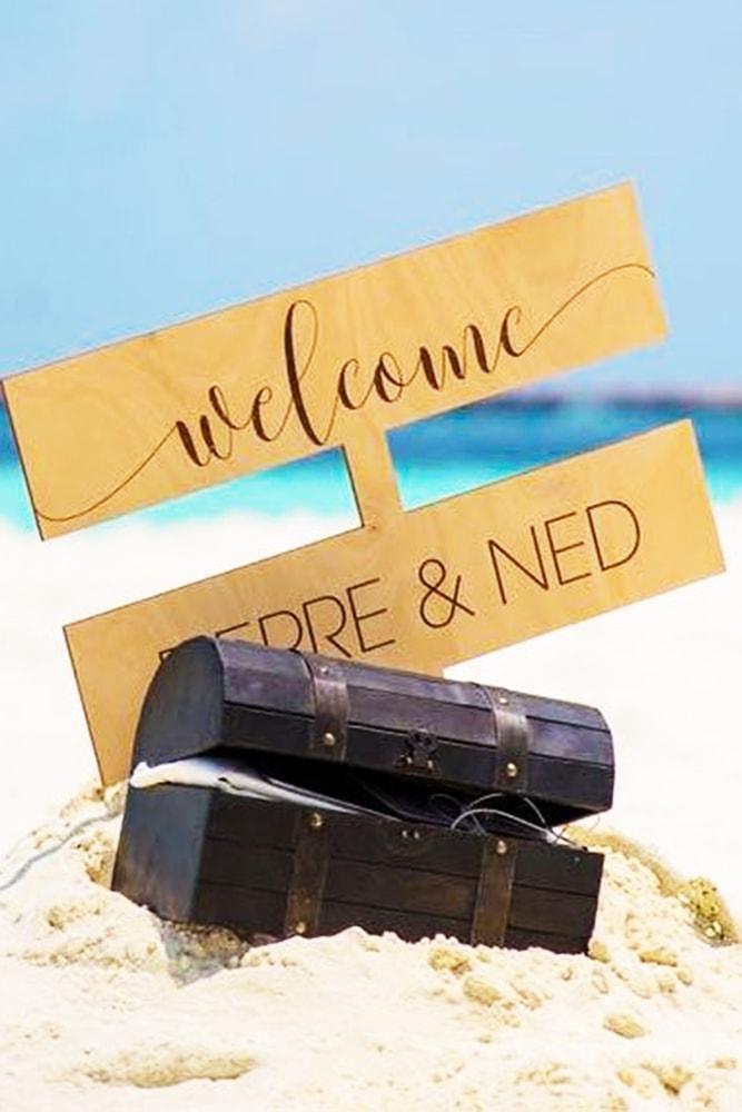 Beach Proposal Ideas Buried Treasure Wooden Chest