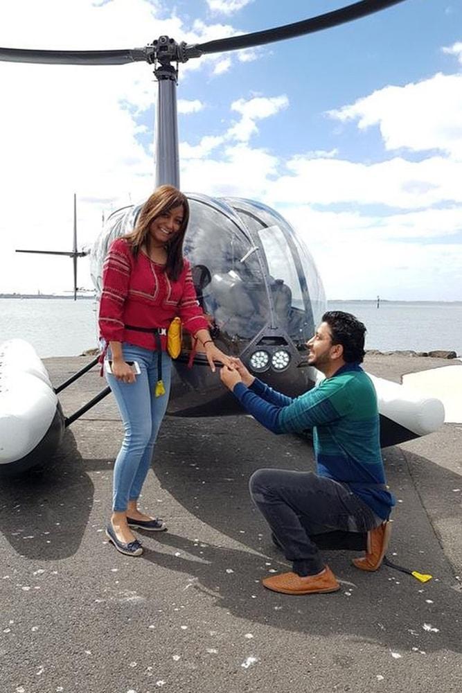 Beach Proposal Ideas Helicopter Ride Unexpectable Proposal