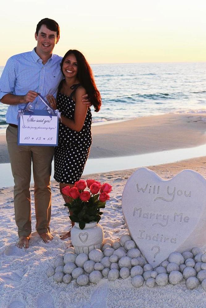 Beach Proposal Ideas Sand Sculpture Amazing Proposal On The Beach With Flowers