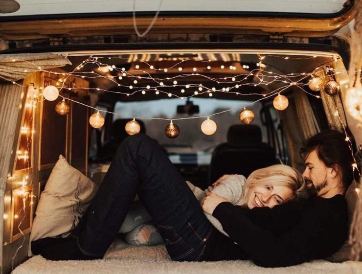 proposal ideas couple in a car with candles