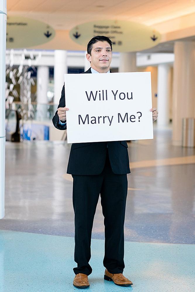 romantic ways to propose airport proposal surprise