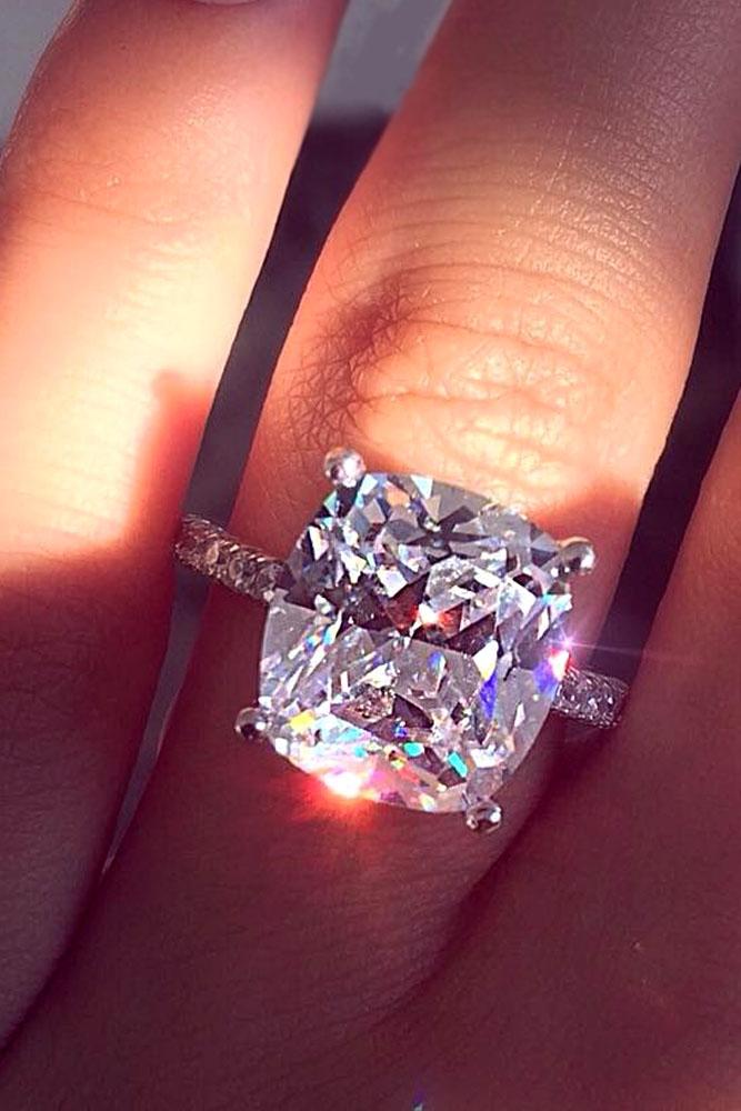 42 Cushion Cut Engagement Rings Which Give A Super Shine | Oh So ...