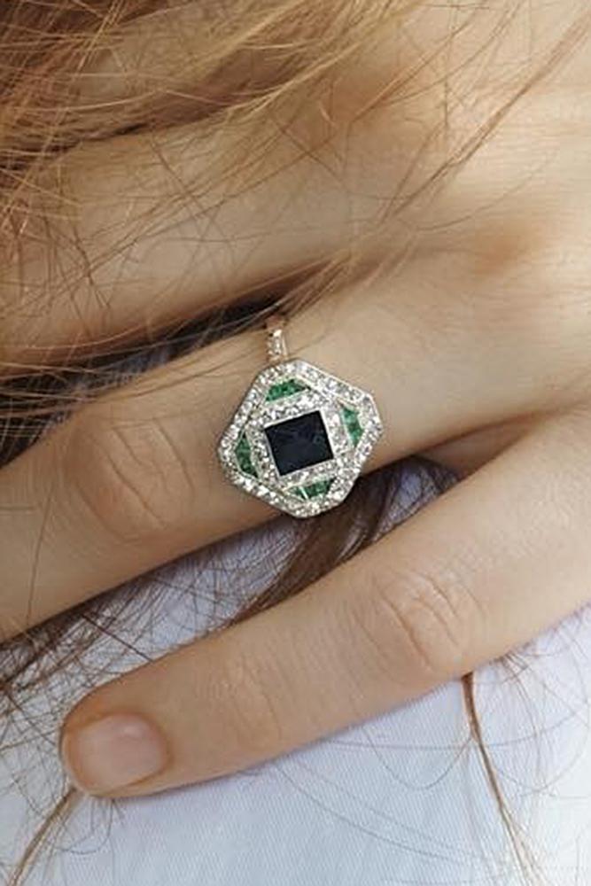 princess cut engagement rings ruby white gold vintage