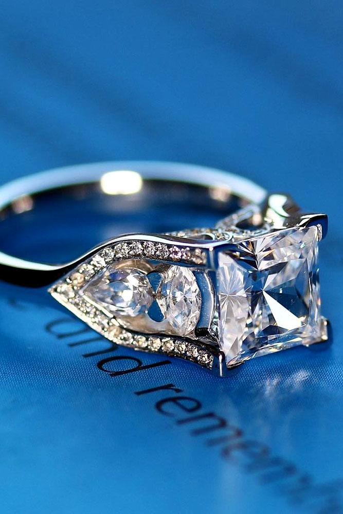 princess cut engagement rings white gold unique