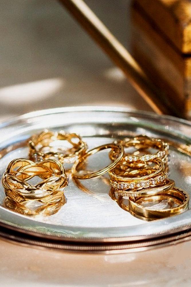 rose gold engagement rings set