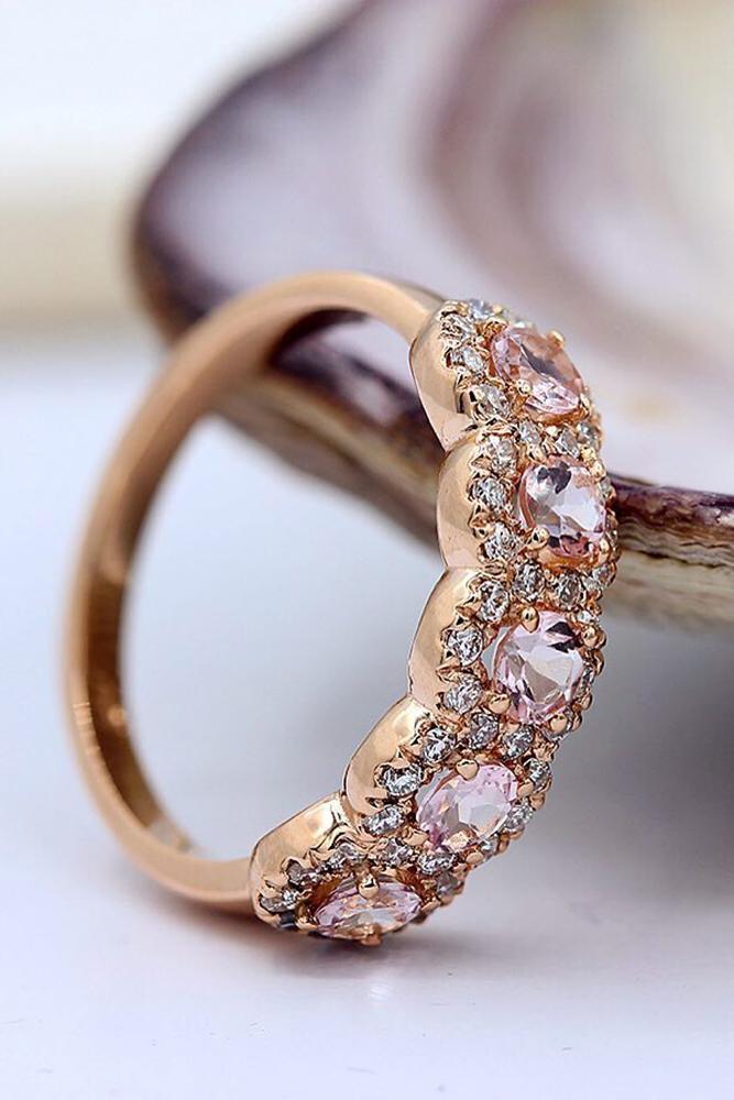 rose gold engagment rings diamonds vintage