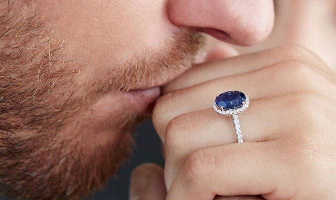 sapphire engagement rings diamond halo