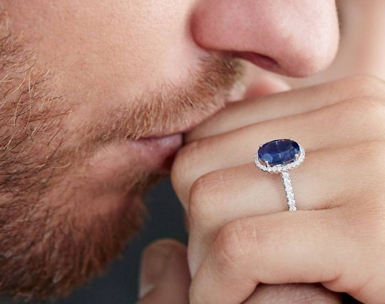sapphire engagement rings diamond halo