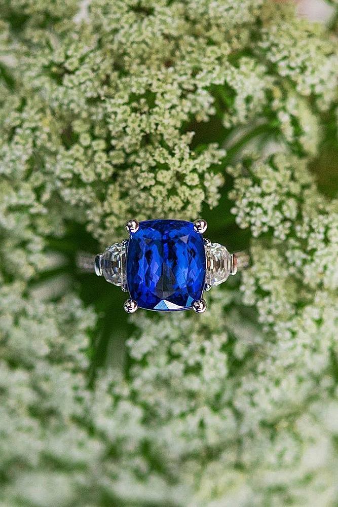 sapphire engagement rings solitaire split white gold