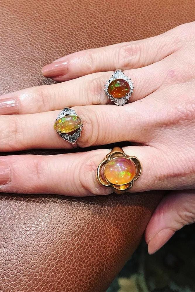 vintage engagement rings white gold oval cut gemstone vintage ring floral elements
