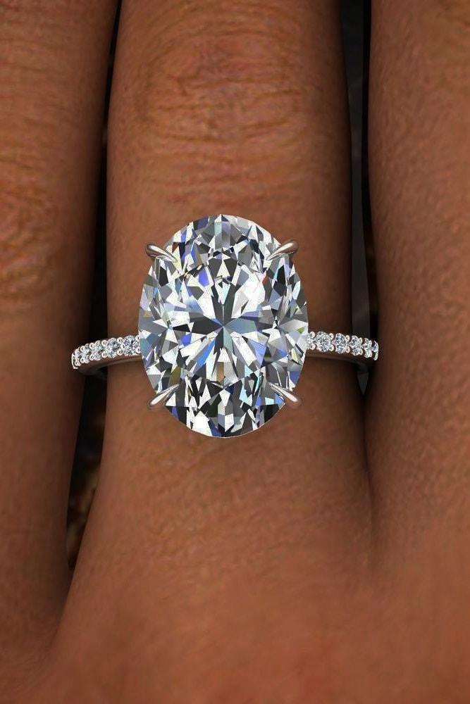 best engagement rings white gold oval cut diamond solitaire pave band classic chik