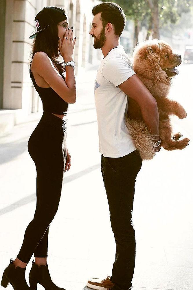 engagement photo ideas proposal with pet