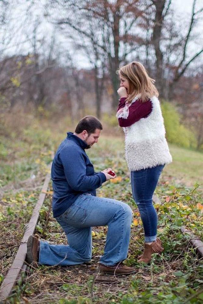 fall proposal ideas in a forest on the railway