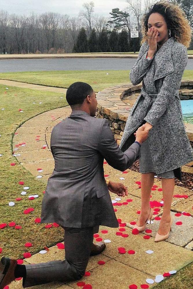 fall proposal ideas with petals