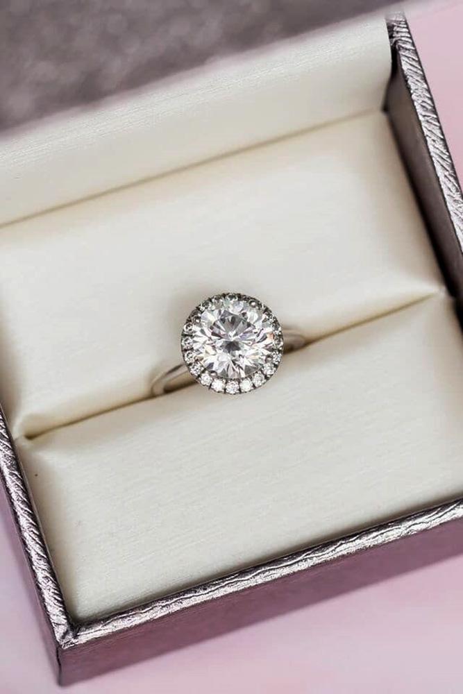 halo engagement rings white gold engagement rings round cut engagement rings