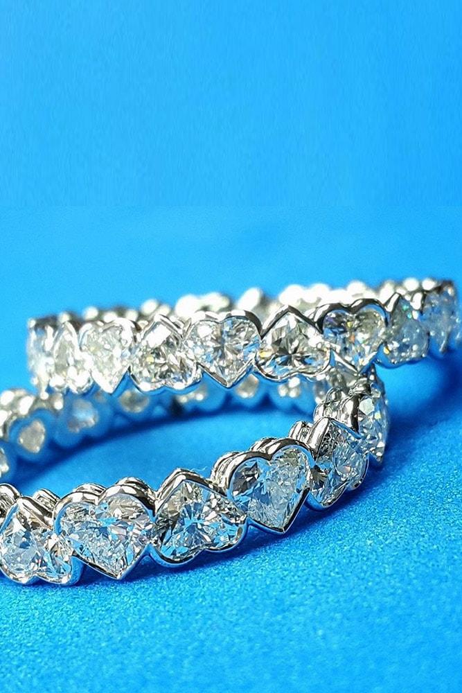 heart engagement rings eternity heart cut band rings white gold amazing