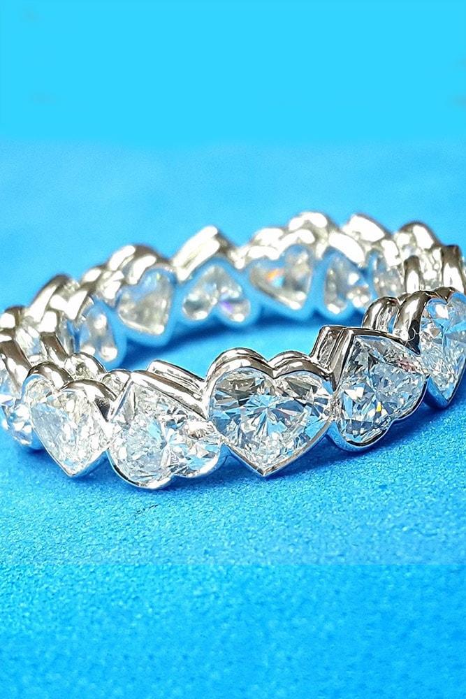 heart engagement rings eternity heart cut band rings white gold wonderful