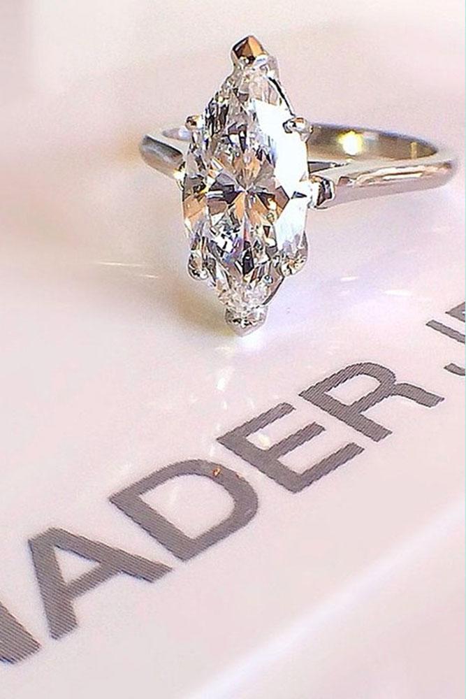 marquise diamond simple center diamond in white gold