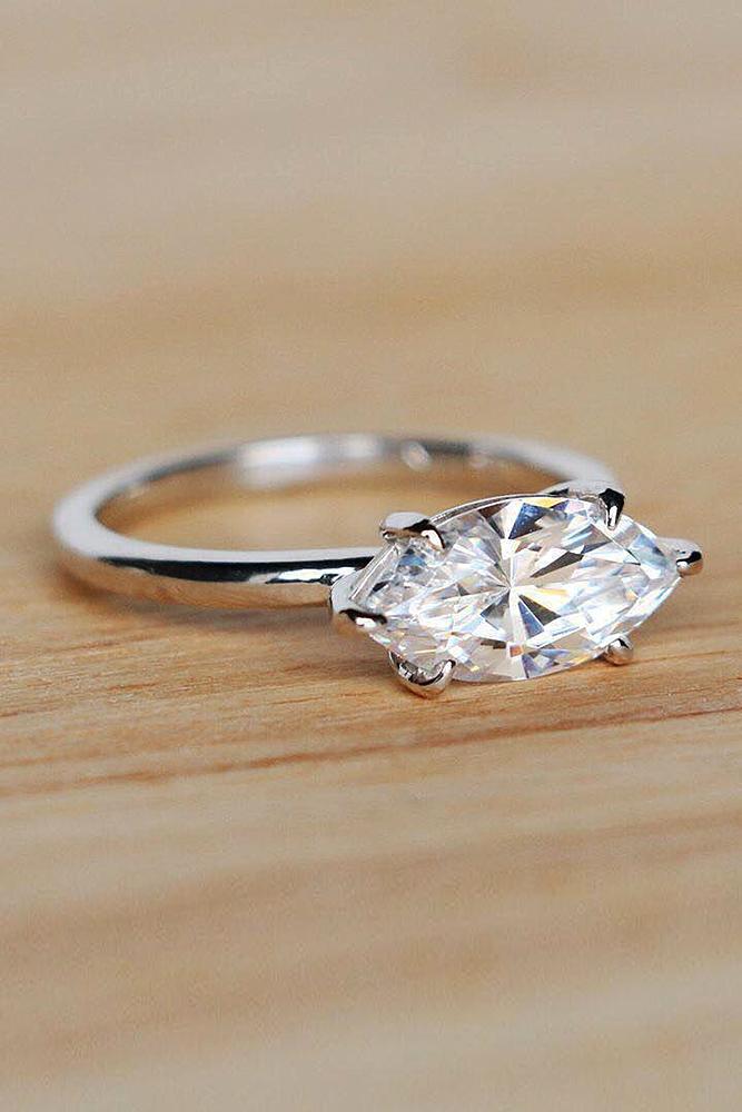 marquise diamond simple white gold diamond