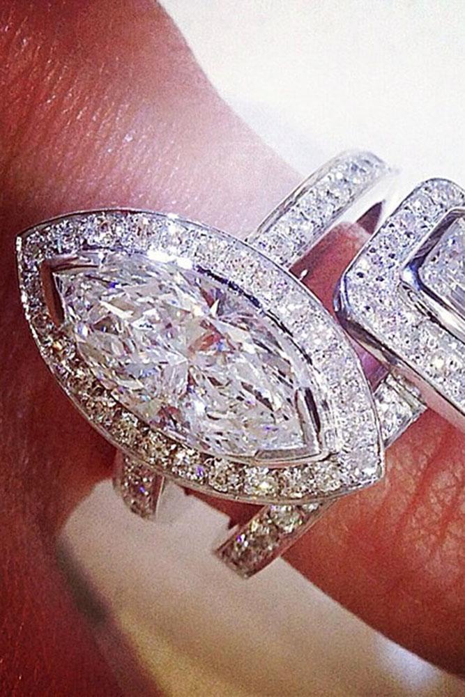 marquise diamond unique white gold diamond halo