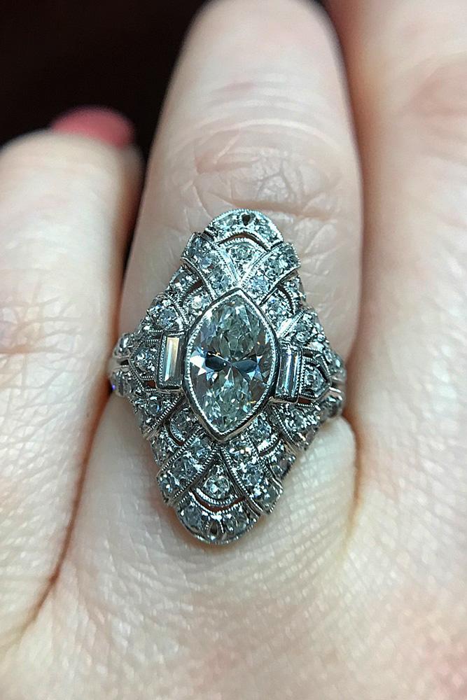 marquise diamond white gold unique modern