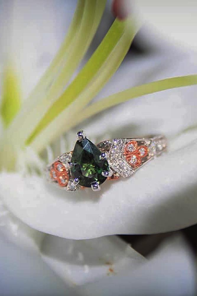 pear shaped engagement rings gemstones unique modern
