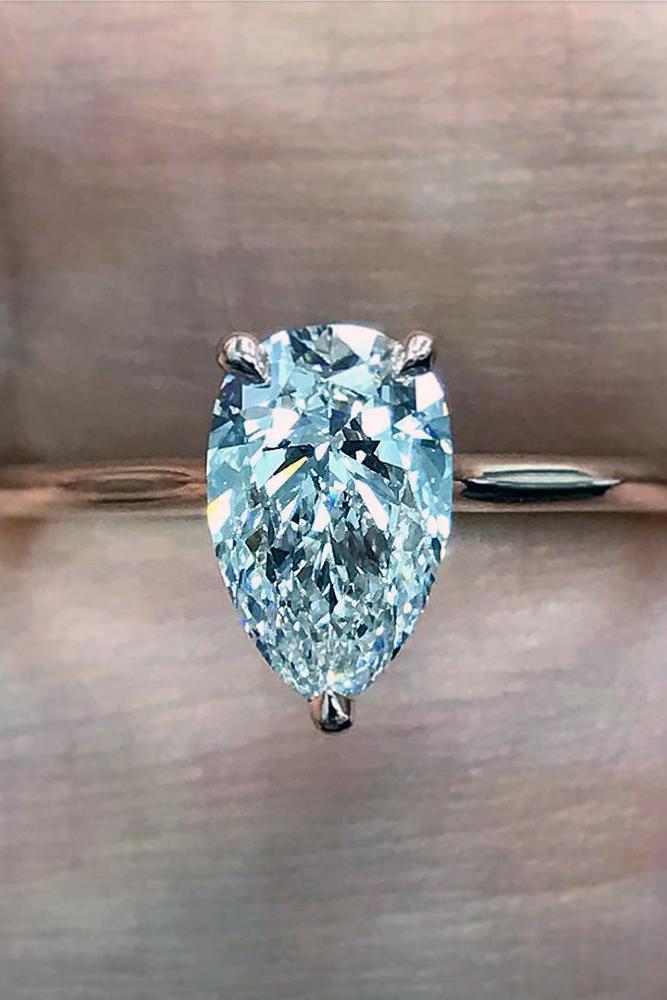 pear shaped engagement rings solitaire diamond rose gold