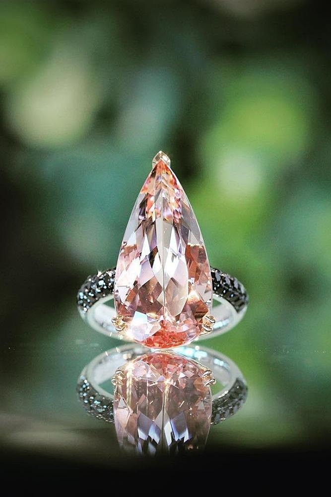 pear shaped engagement rings solitaire morganite