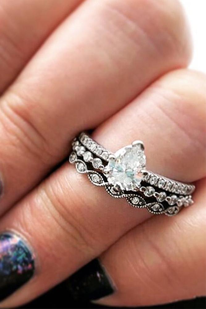 pear shaped engagement rings stackable ring diamond white gold