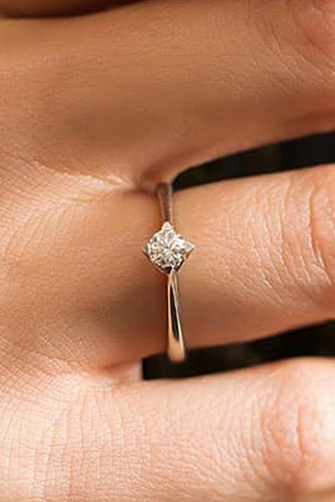 round engagement rings rose gold diamond solitaire
