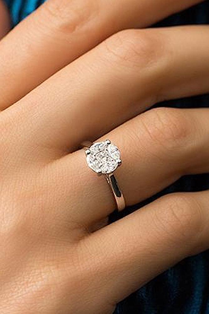 round engagement rings rose gold solitaire simple classic