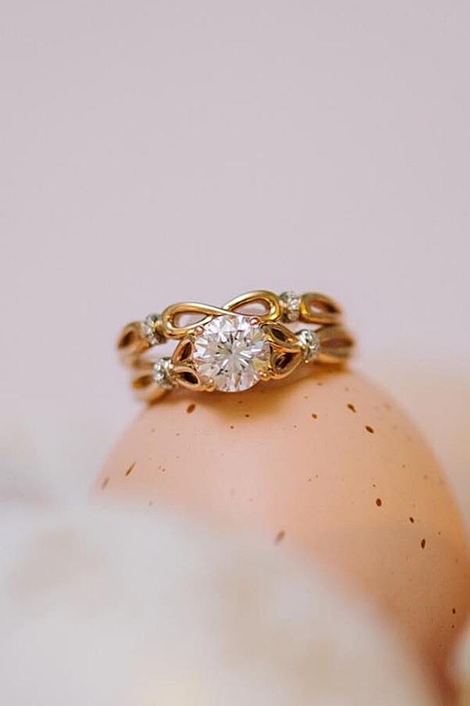 vintage wedding bands rose gold set twist band