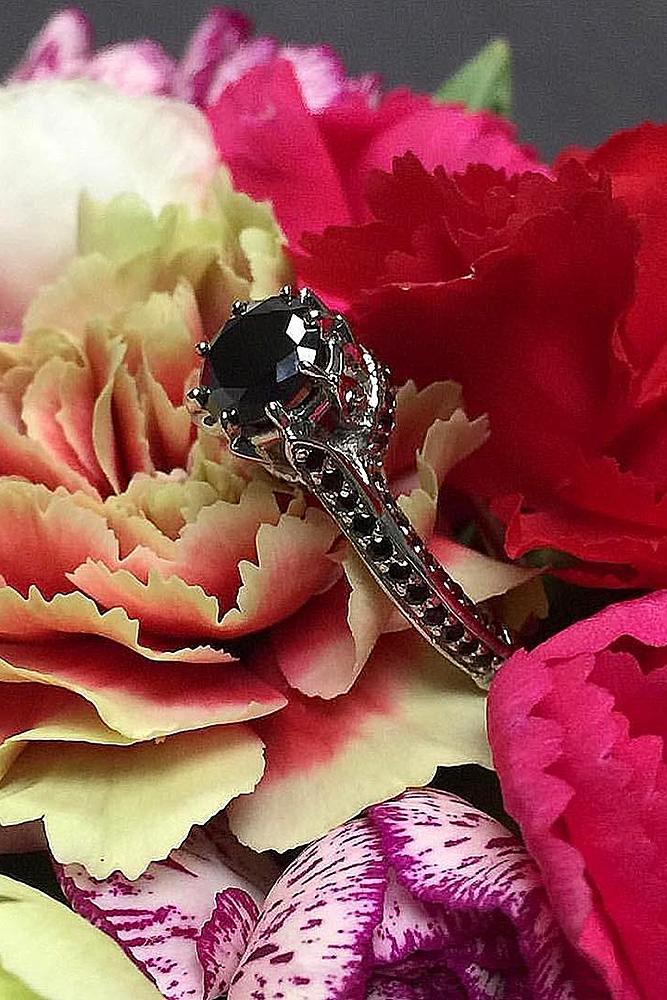 black diamond engagement rings solitaire