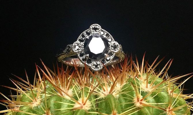 black diamond engagement rings vintage