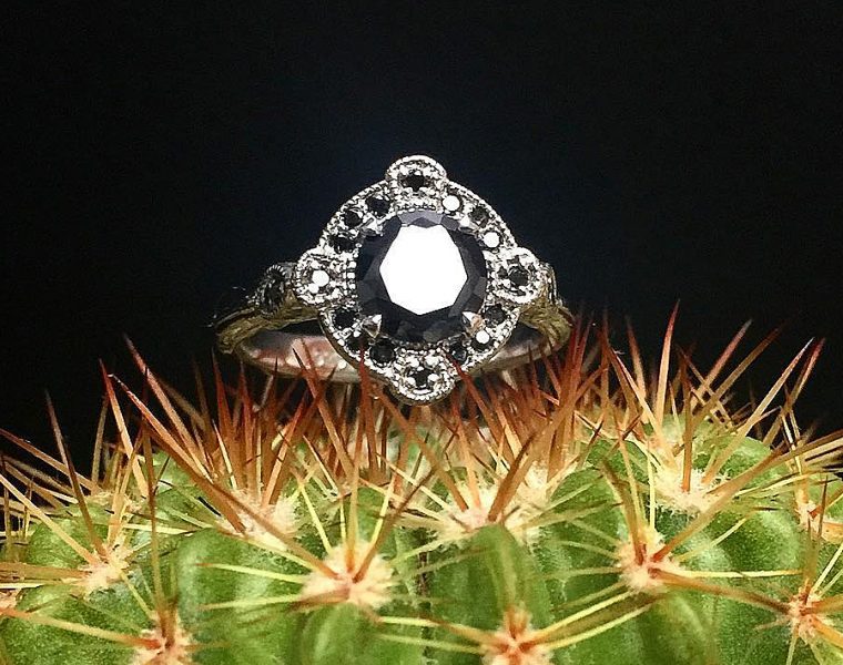 black diamond engagement rings vintage