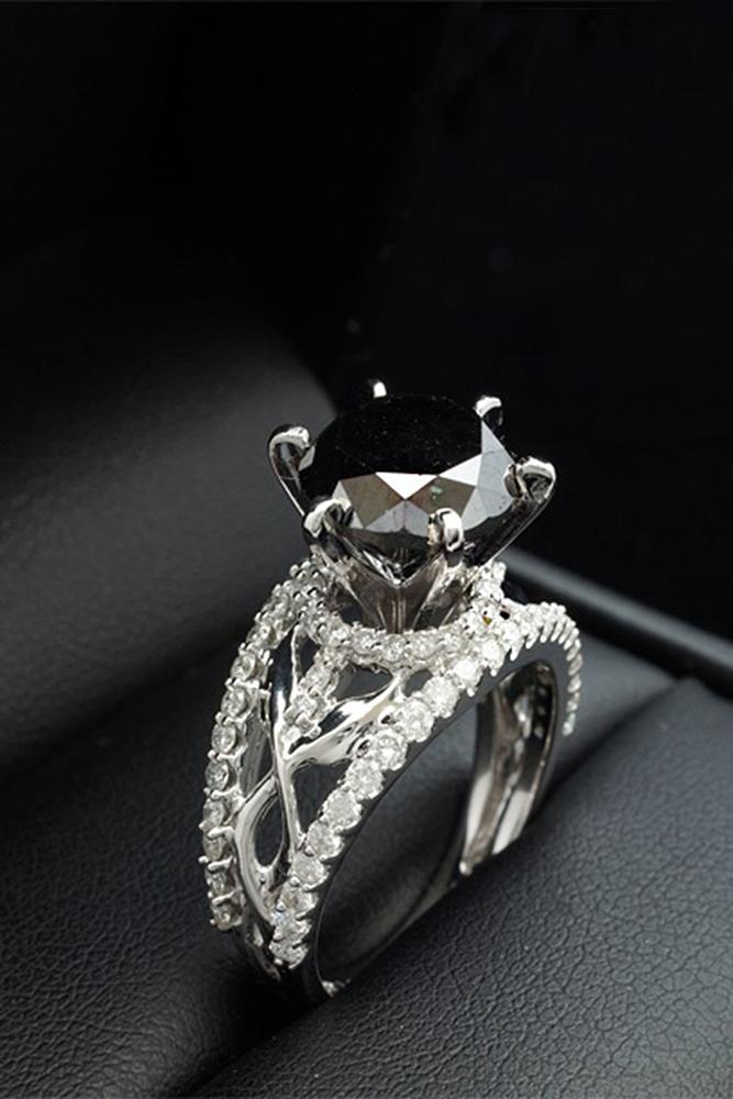 36 Unique Black Diamond Engagement Rings | Oh So Perfect ...