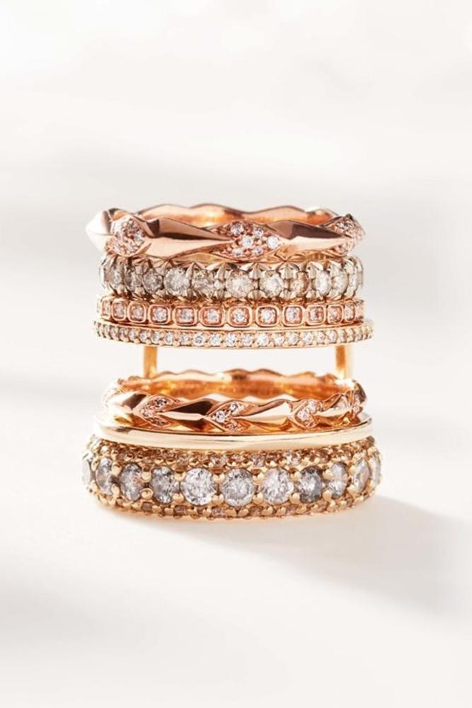 diamond wedding rings rose gold diamonds modern