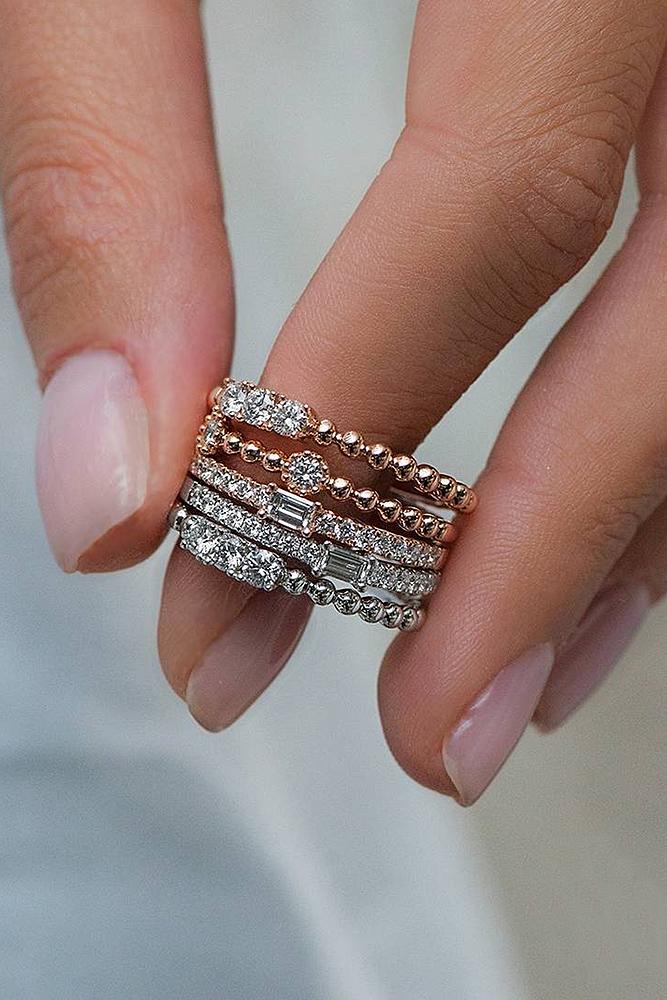 diamond wedding rings rose white gold bands