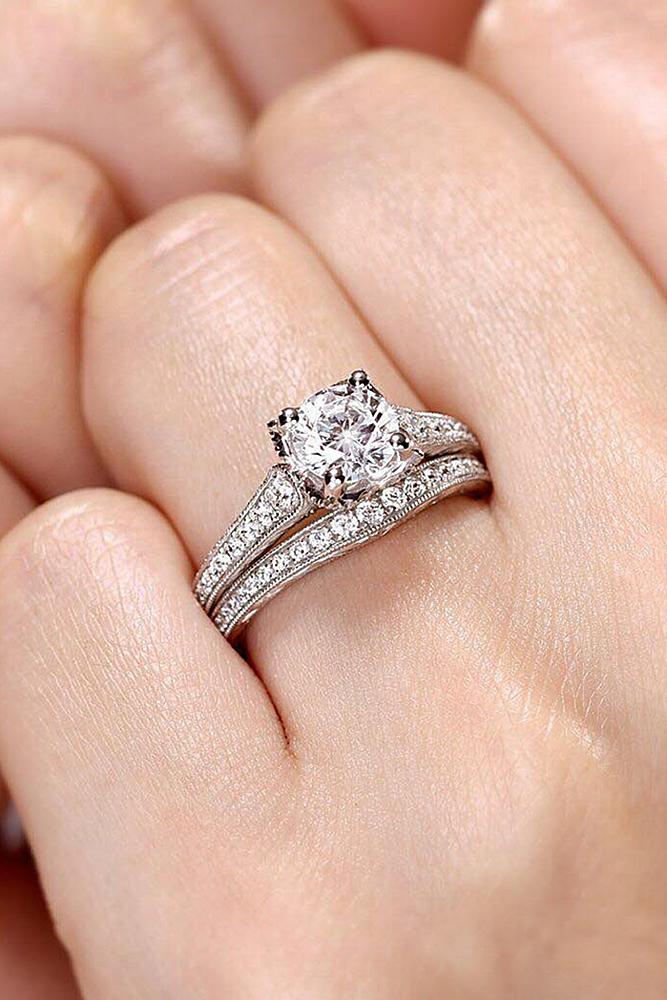 diamond wedding rings white gold solitaire round