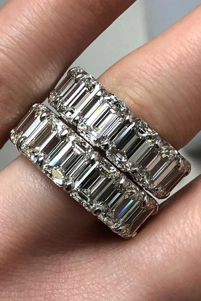emerald engagement rings emerald cut eternity band rings wonderful