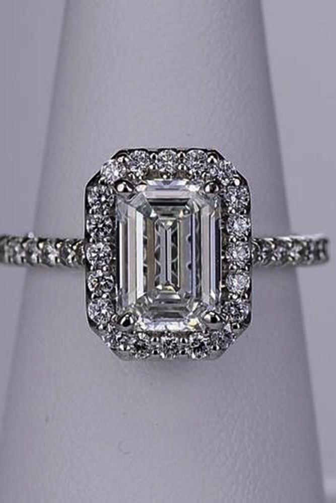 ritani engagement rings gorgeous white gold emerald cut diamond halo pave band with diamonds ritani
