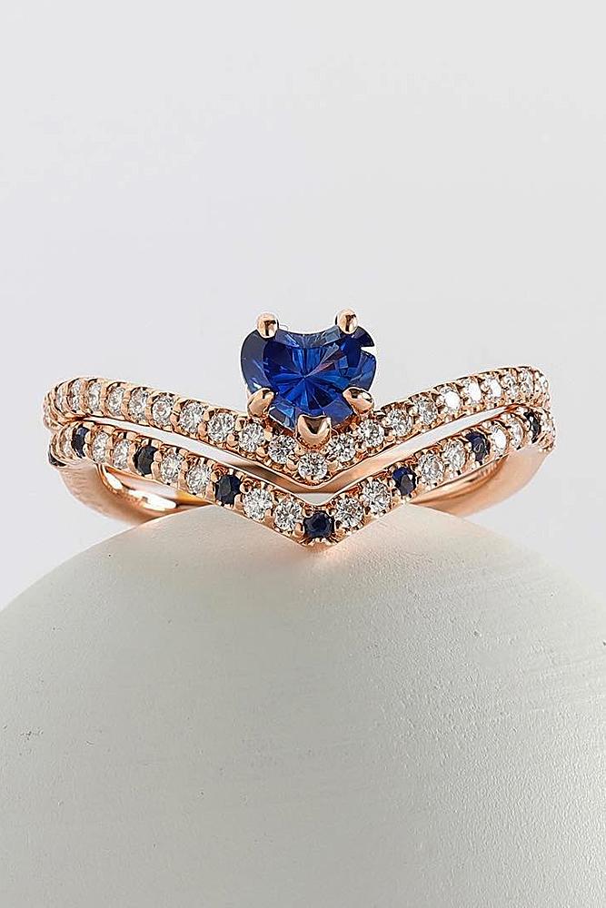 ritani engagement rings heart unique rose gold modern pave band