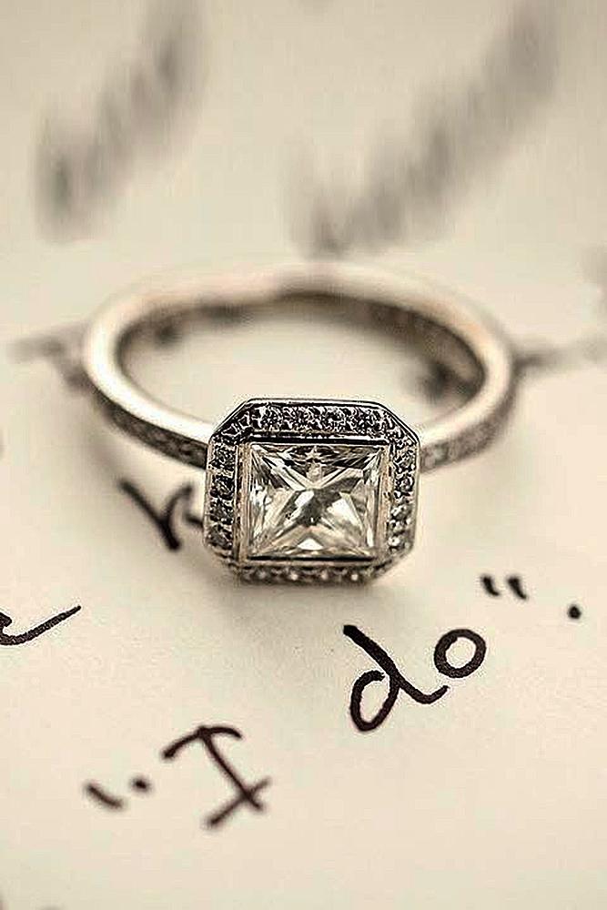 ritani engagement rings princess cut halo vintage gold diamond