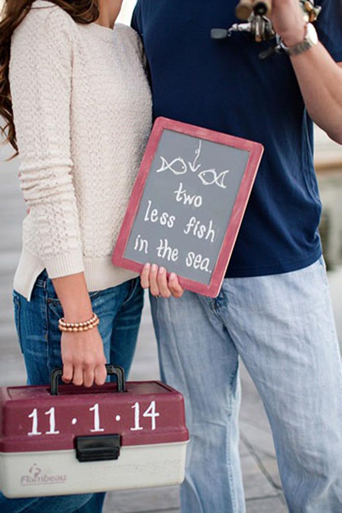 save the date ideas fishing couple