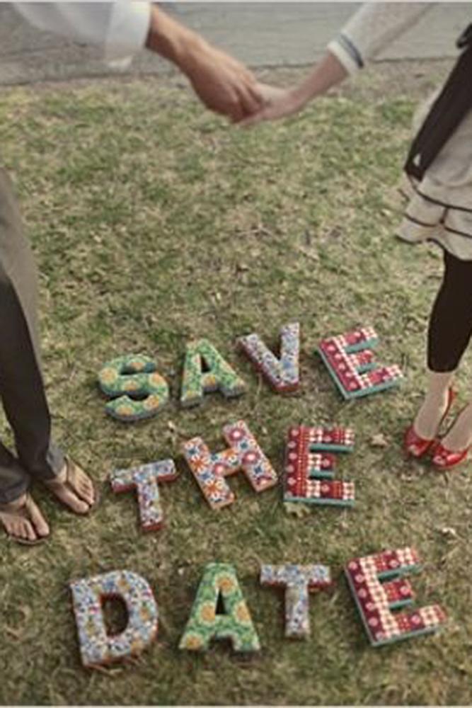 save the date ideas letters couple engaged