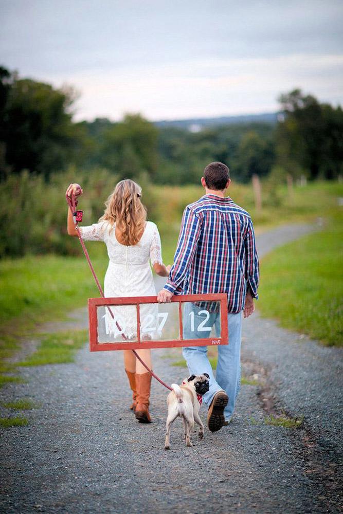 save the date ideas window and pet
